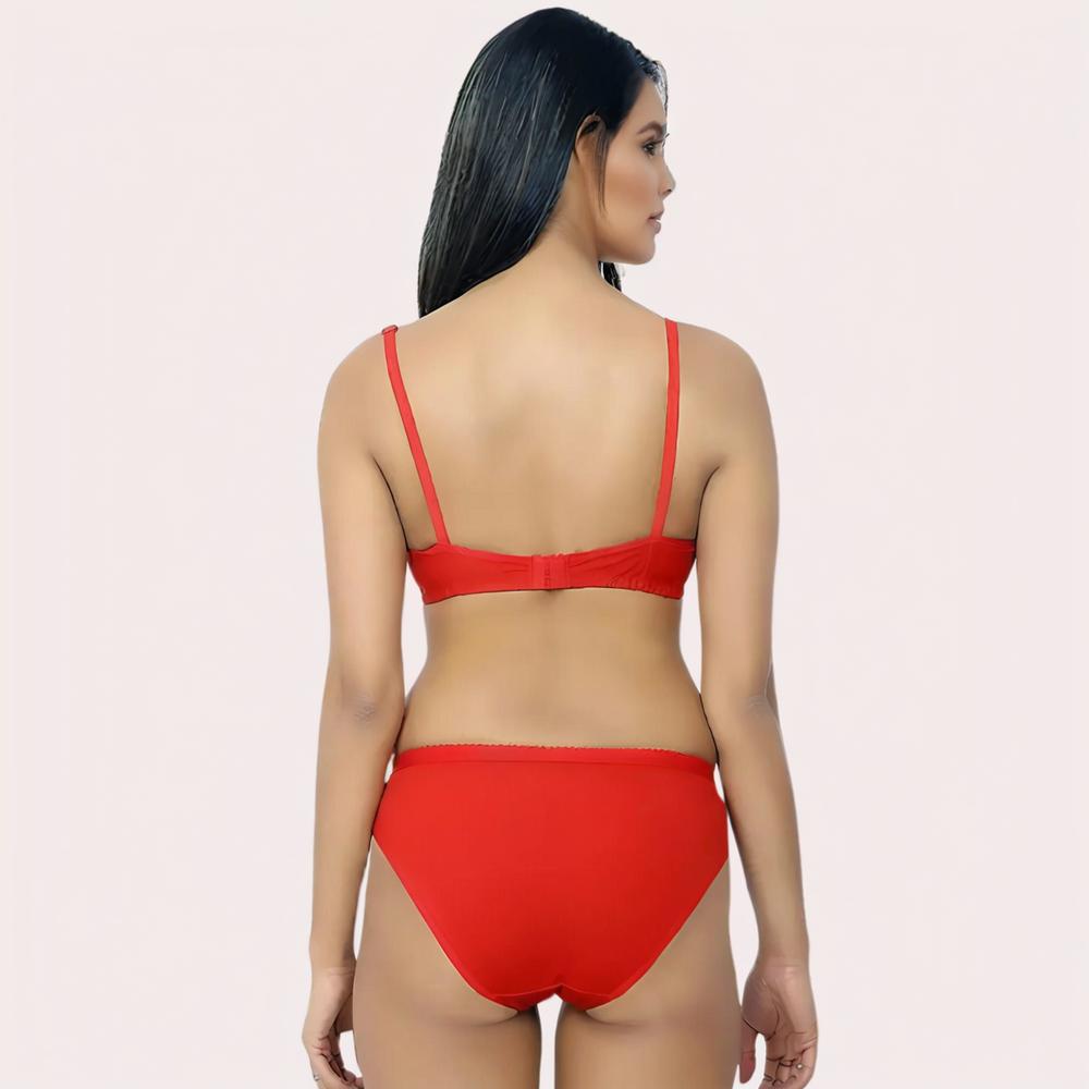 FD Organic Cotton Bra Set β Red | Soft, Skin-Friendly & All-Day Comfort